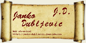 Janko Dubljević vizit kartica